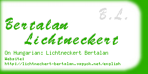 bertalan lichtneckert business card